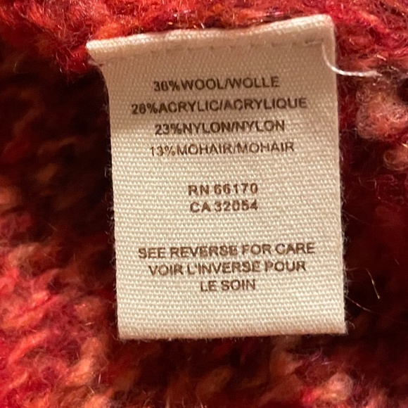 Free People Women's M Fuzzy Sweater Oversized Orange Pullover Wool Mohair Blend - Picture 9 of 11